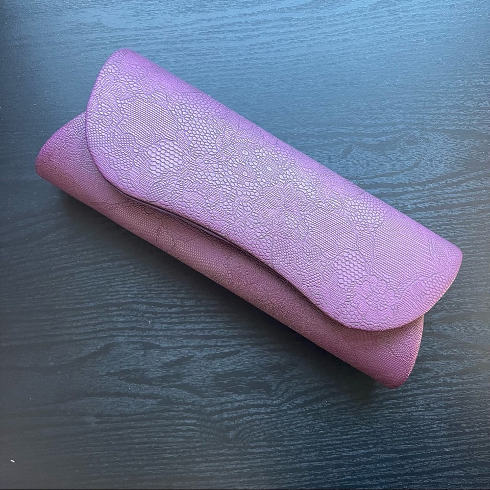 Purple Faux Leather/Lace Clutch